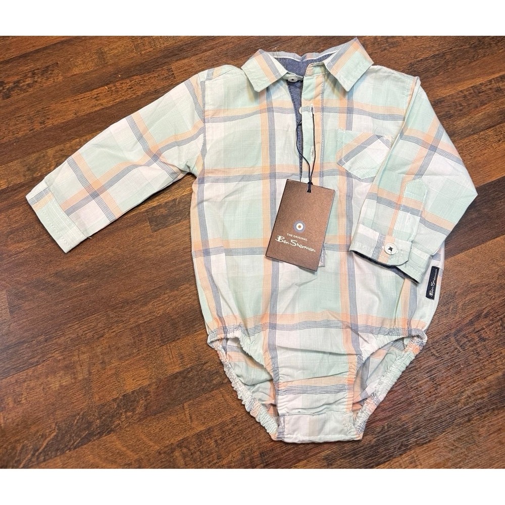 NWT Ben Sherman baby dress shirt onesie. Sz 3/6 months.  Easter fit, oxford